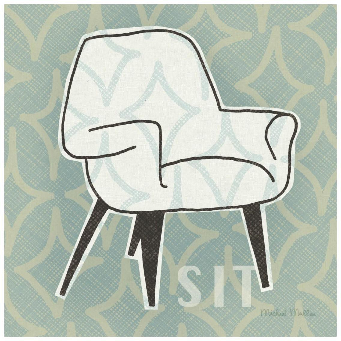 Retro Chair I Sit -Paper Art-26&quotx26"