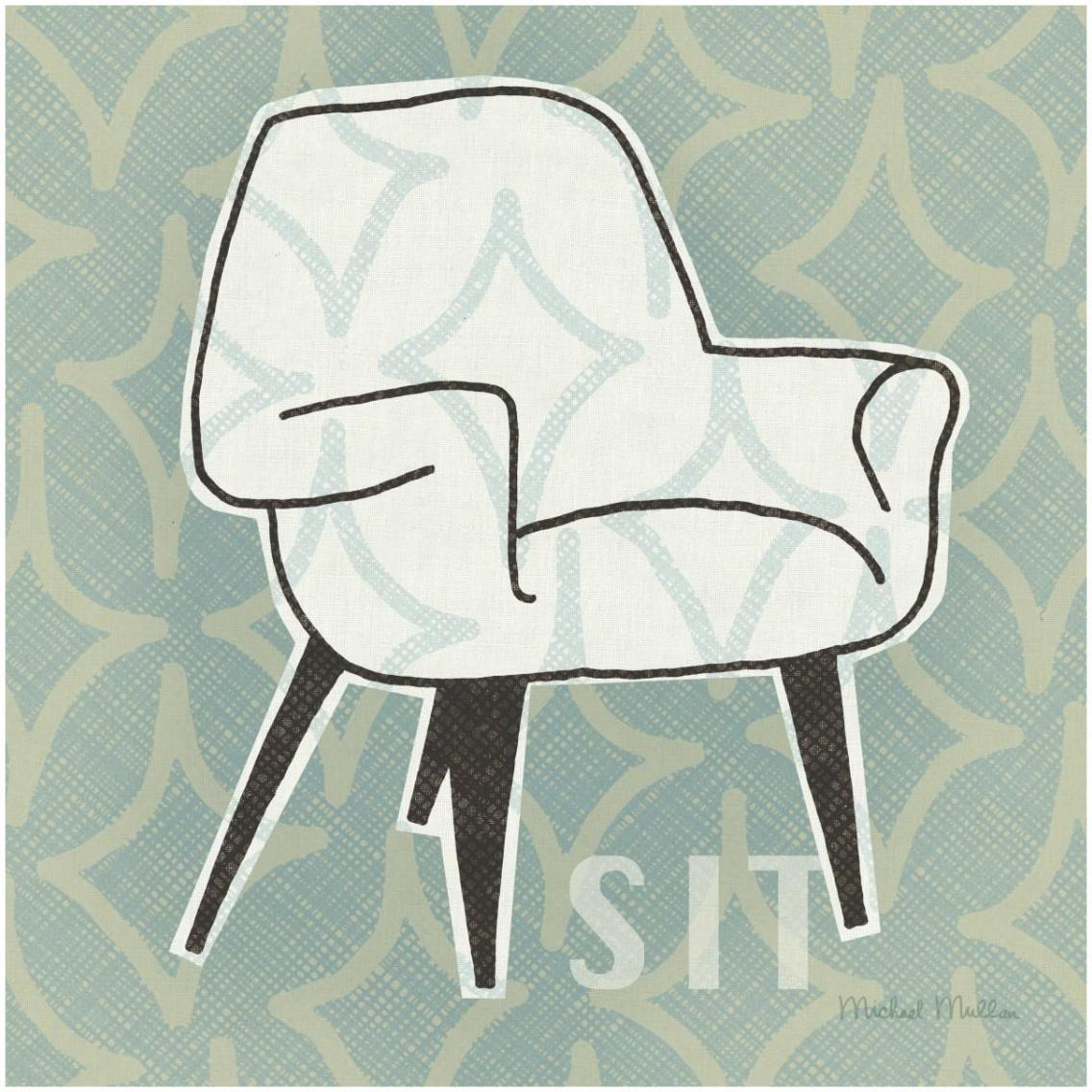 Retro Chair I Sit -Paper Art-32&quotx32"