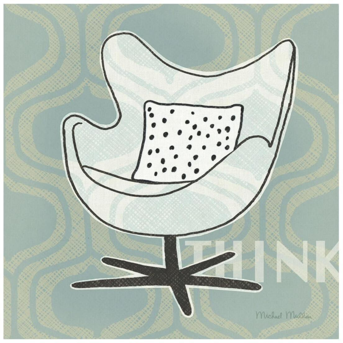 Retro Chair II Think -Paper Art-20&quotx20"