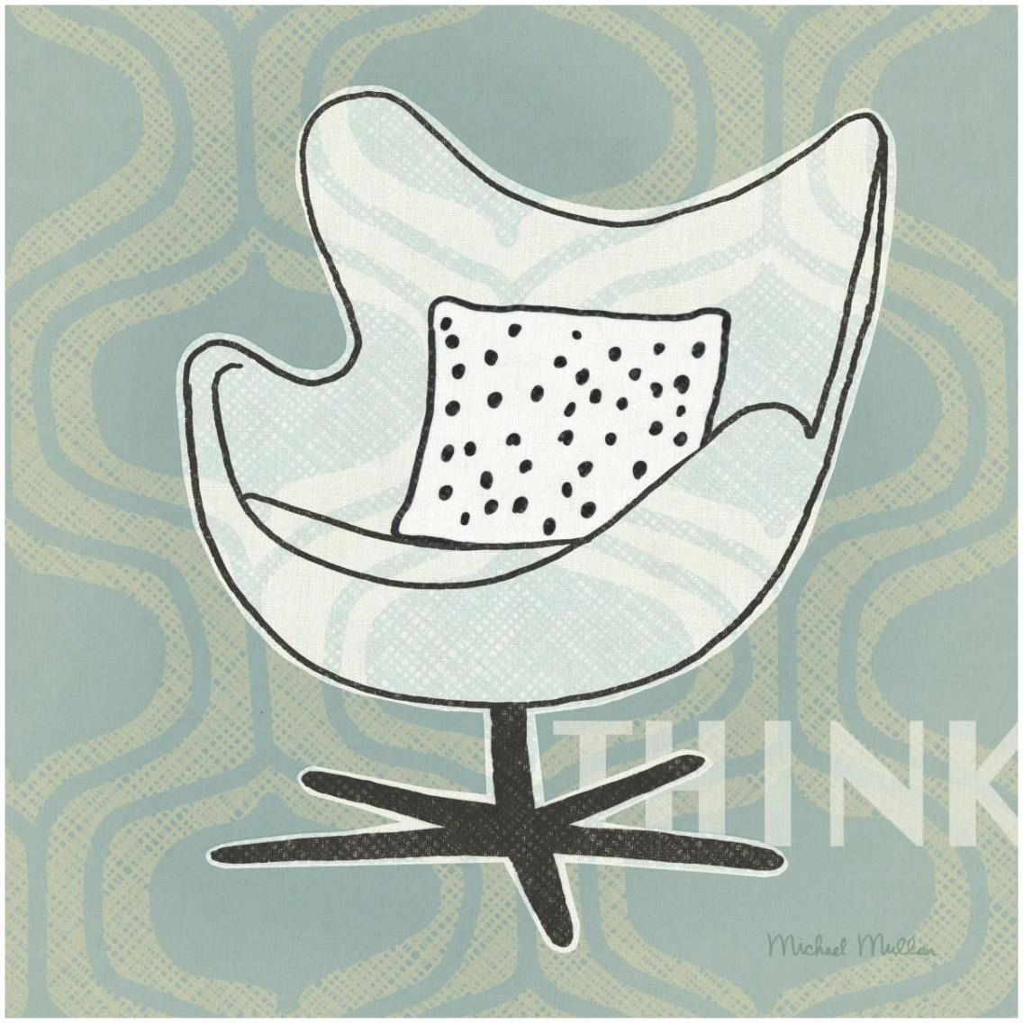 Retro Chair II Think -Paper Art-32&quotx32"
