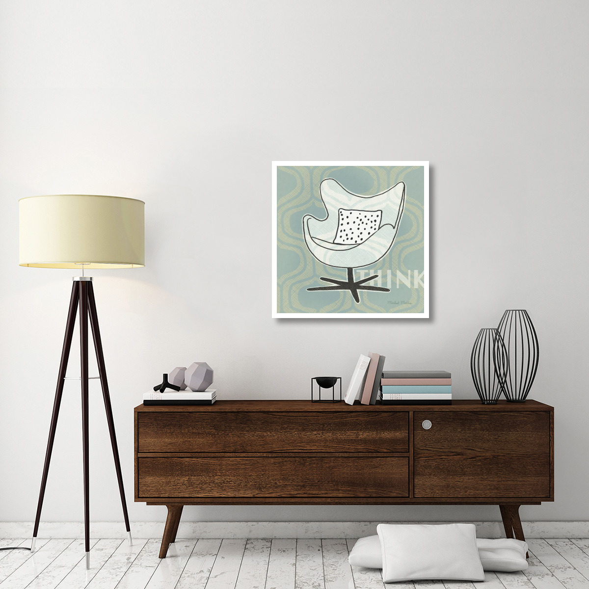 Retro Chair II Think -Paper Art-32&quotx32"