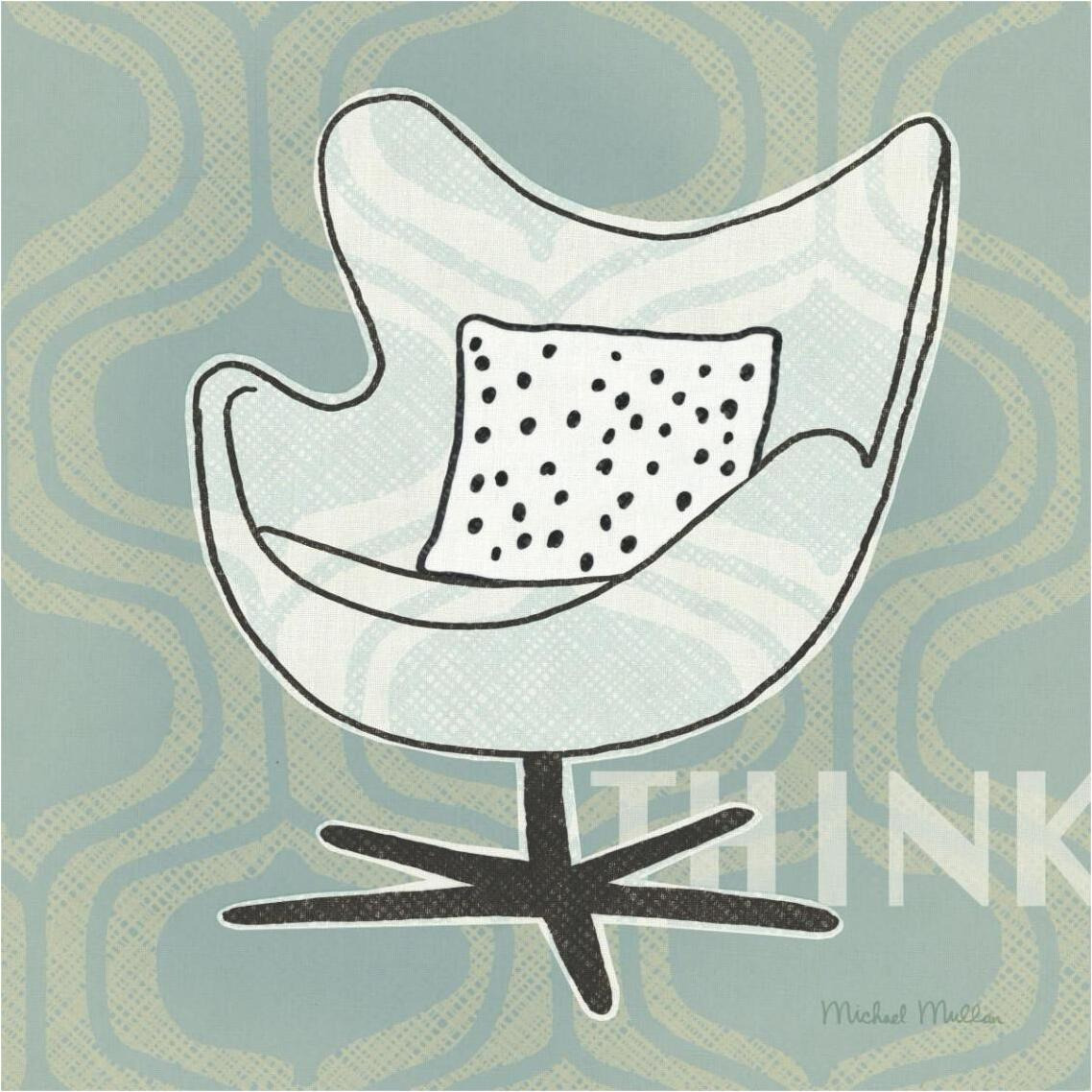 Retro Chair II Think -Paper Art-38&quotx38"