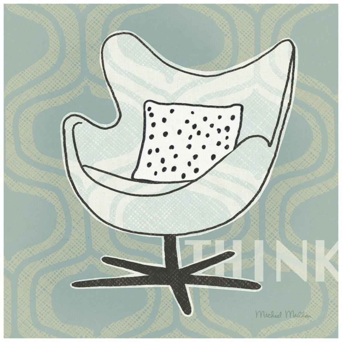 Retro Chair II Think -Paper Art-42&quotx42"