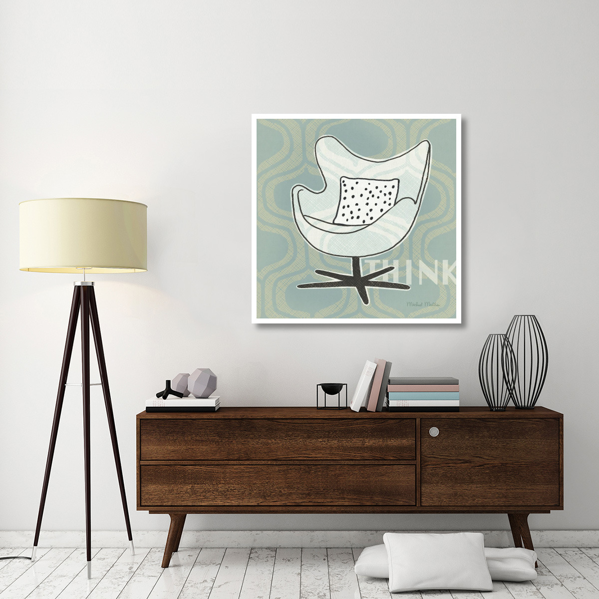 Retro Chair II Think -Paper Art-42&quotx42"