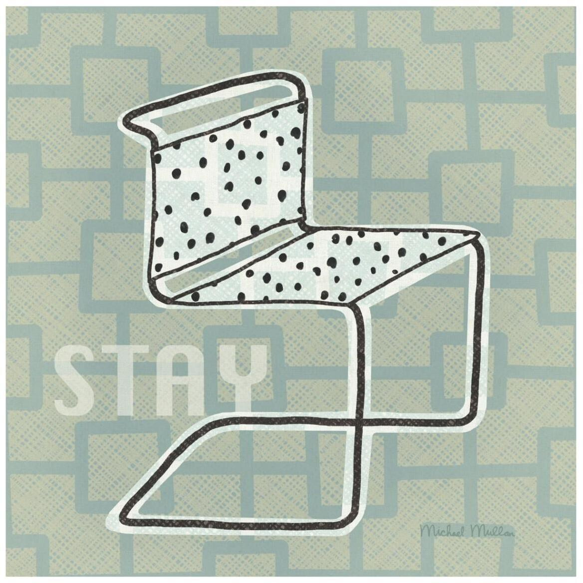 Retro Chair III Stay -Paper Art-42&quotx42"