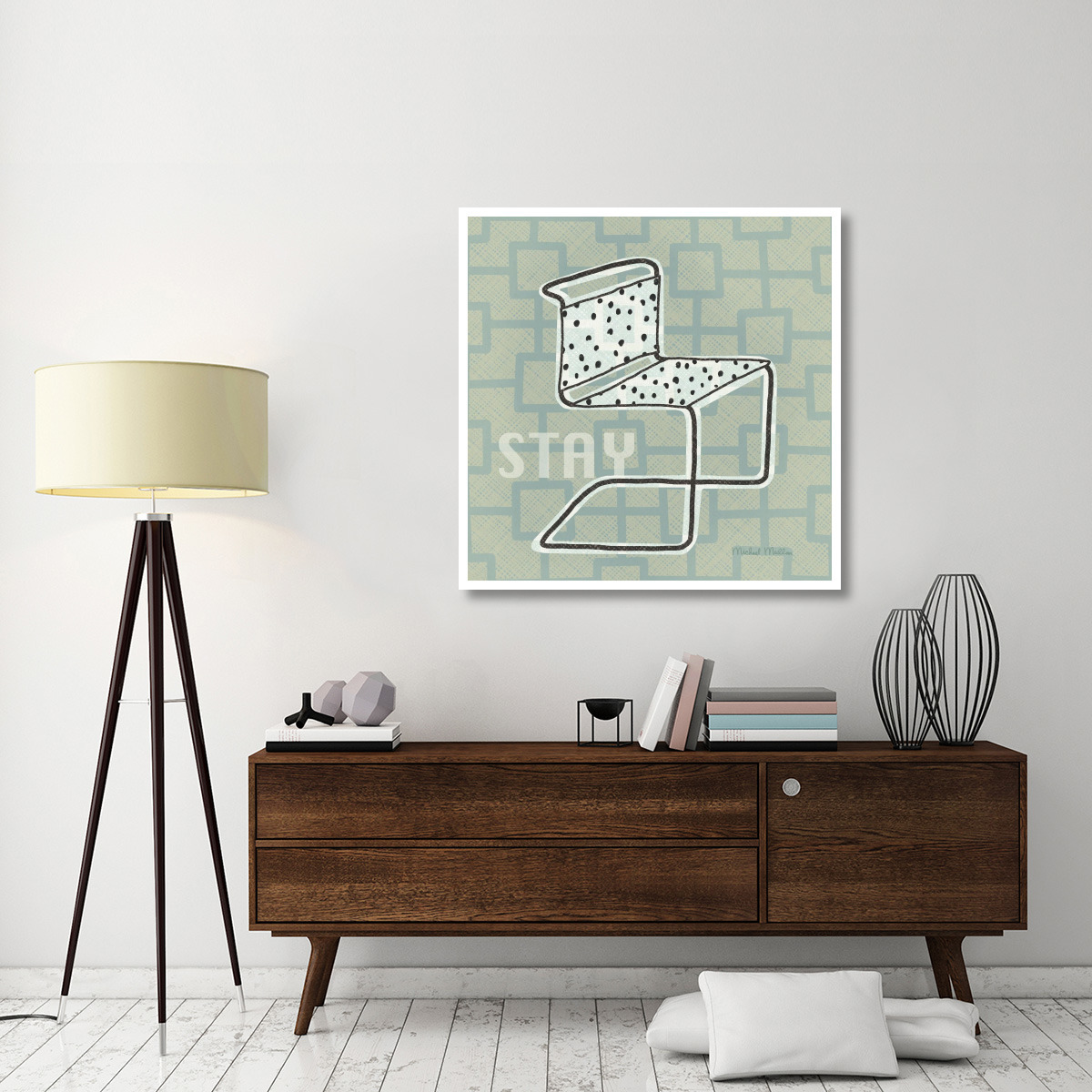 Retro Chair III Stay -Paper Art-42&quotx42"
