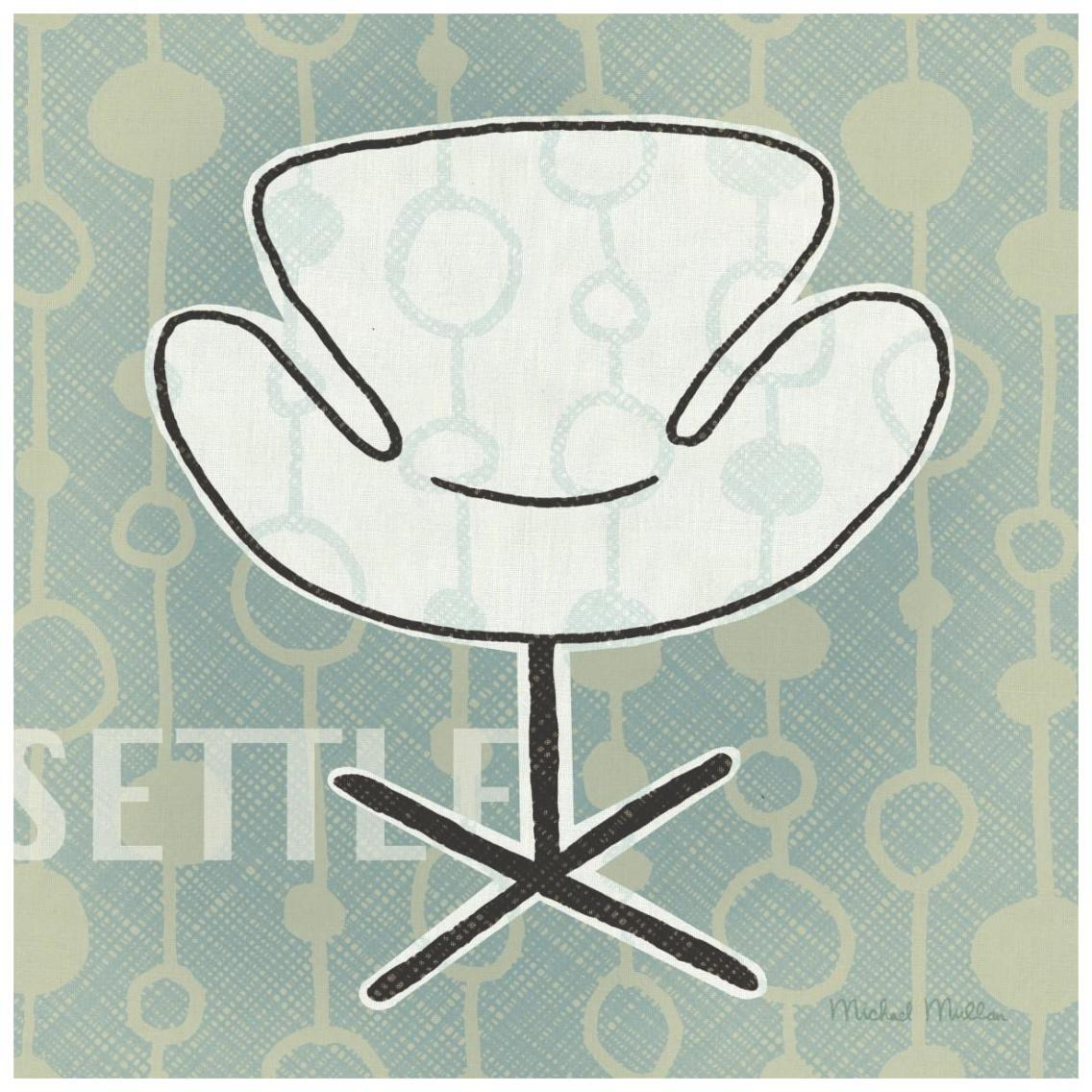 Retro Chair IV Settle -Paper Art-26&quotx26"