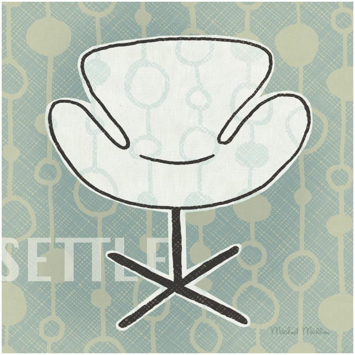Retro Chair IV Settle -Paper Art-32&quotx32"