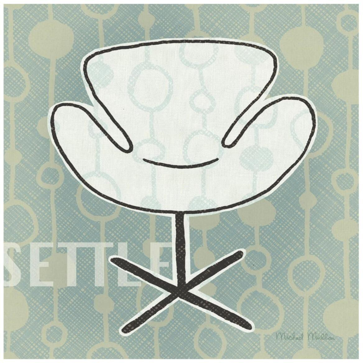 Retro Chair IV Settle -Paper Art-42&quotx42"