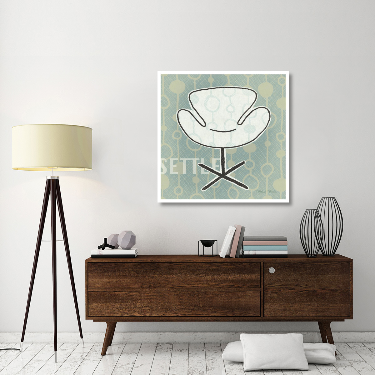 Retro Chair IV Settle -Paper Art-42&quotx42"