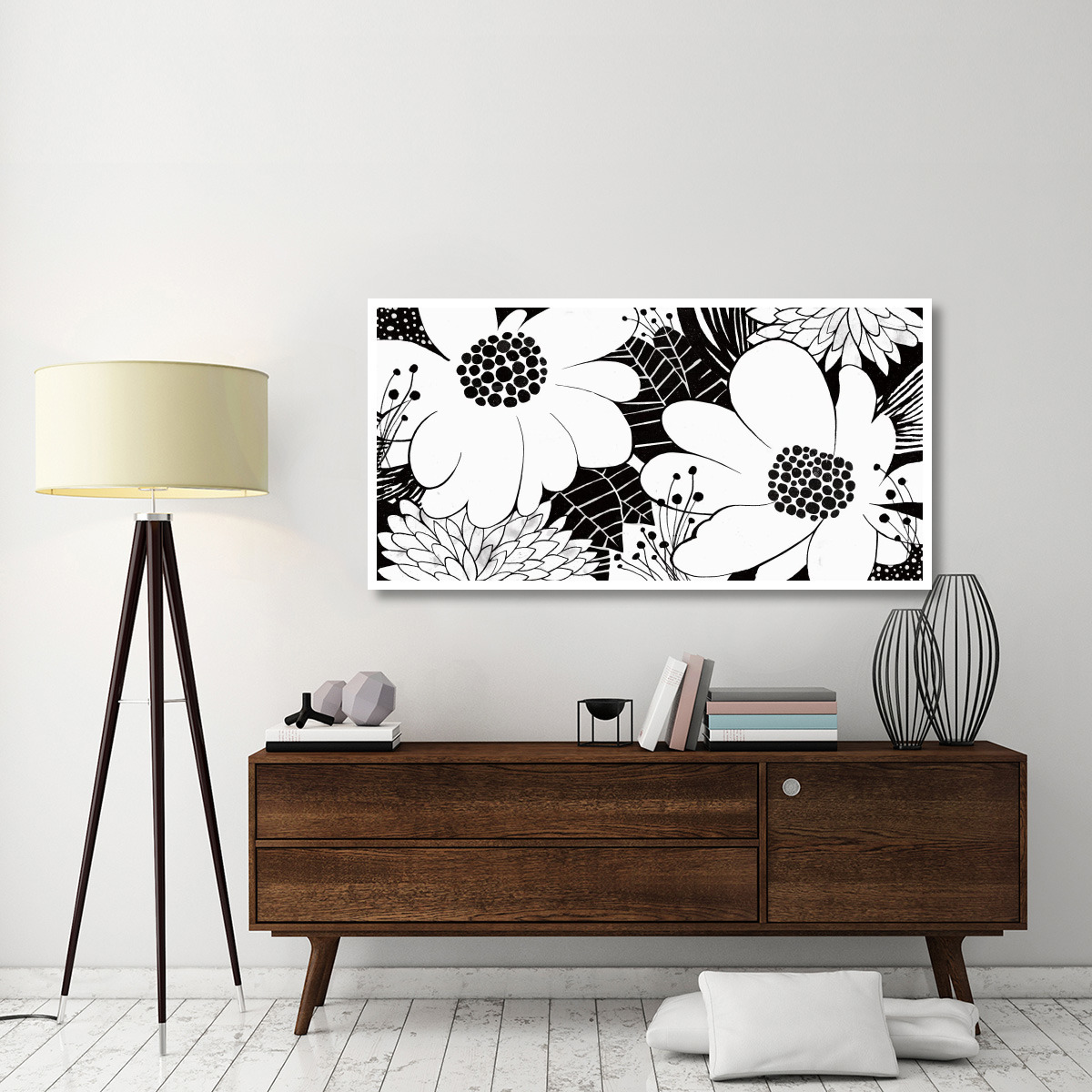 Feeling Groovy Black and White -Paper Art-62&quotx32"