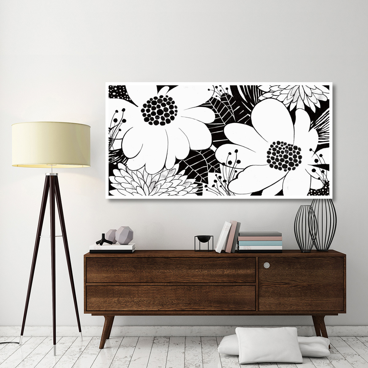 Feeling Groovy Black and White -Paper Art-74&quotx38"