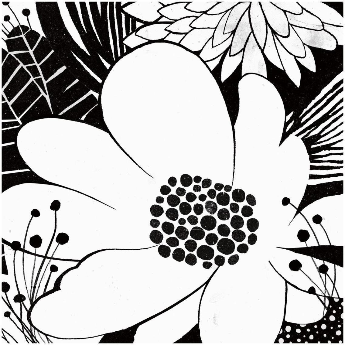 Feeling Groovy II Black and White -Paper Art-32&quotx32"
