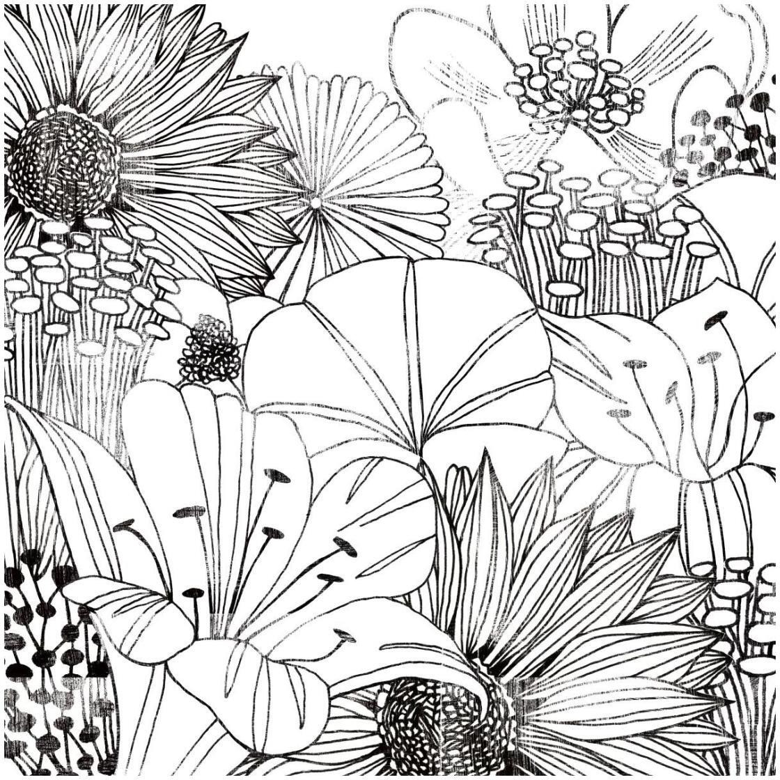 Contemporary Garden I Black and White -Paper Art-26&quotx26"