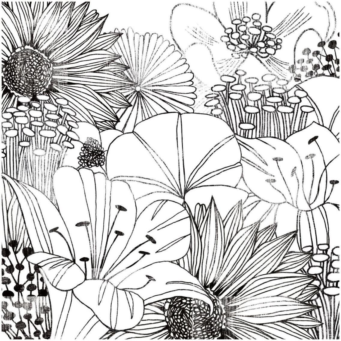 Contemporary Garden I Black and White -Paper Art-32&quotx32"