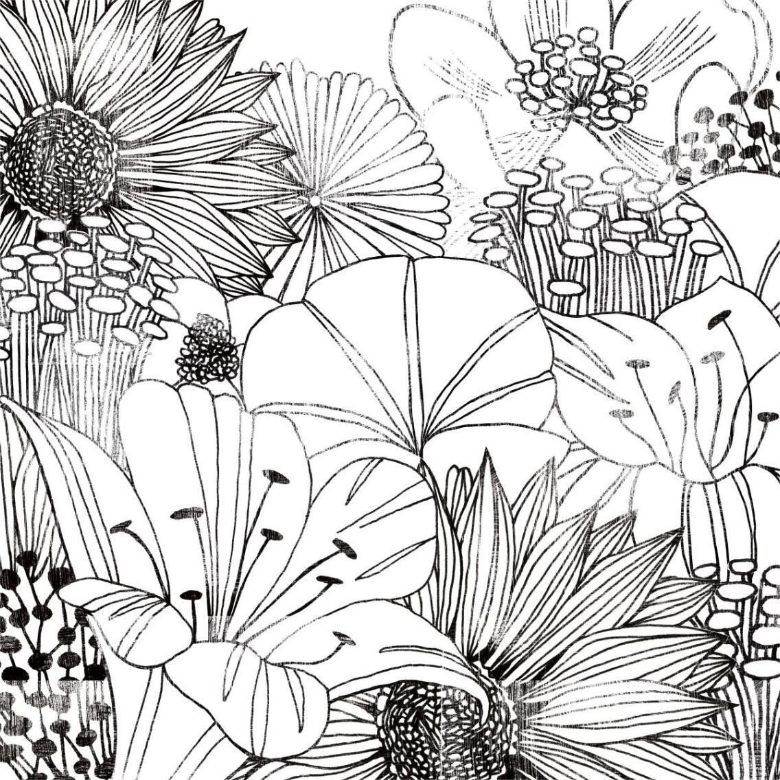 Contemporary Garden I Black and White -Paper Art-38&quotx38"