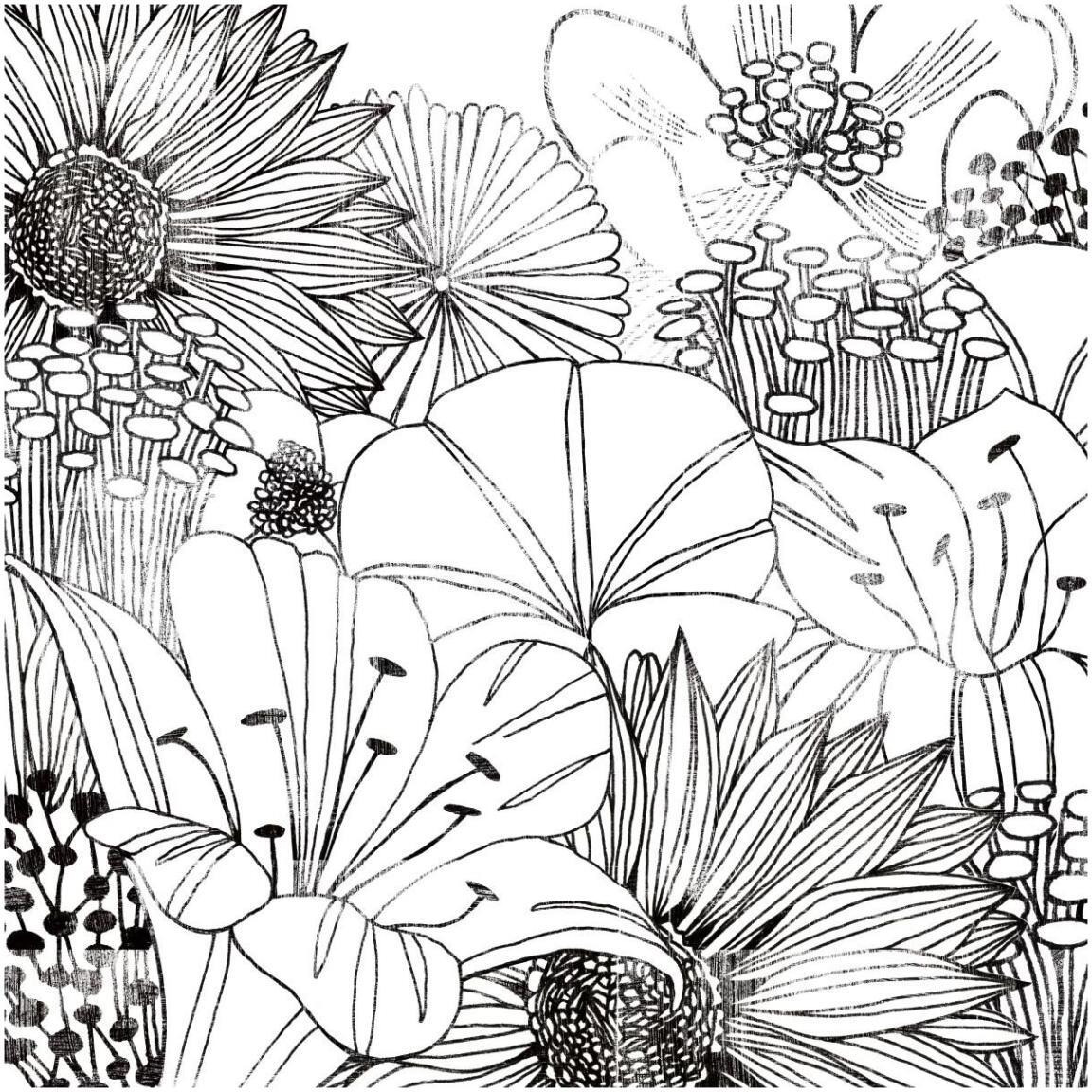 Contemporary Garden I Black and White -Paper Art-42&quotx42"
