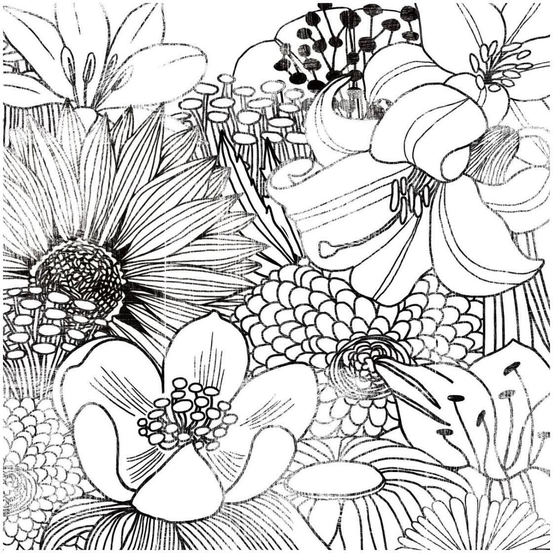 Contemporary Garden II Black and White -Paper Art-26&quotx26"