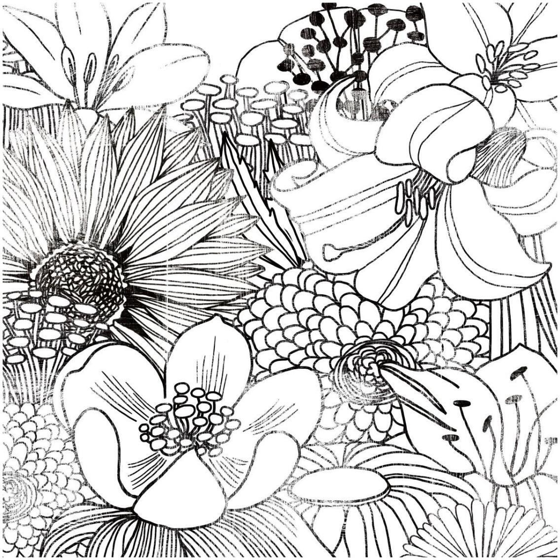 Contemporary Garden II Black and White -Paper Art-32&quotx32"