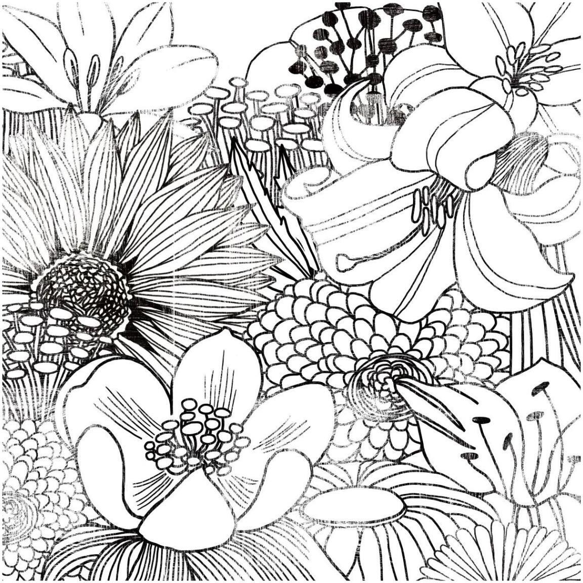 Contemporary Garden II Black and White -Paper Art-42&quotx42"