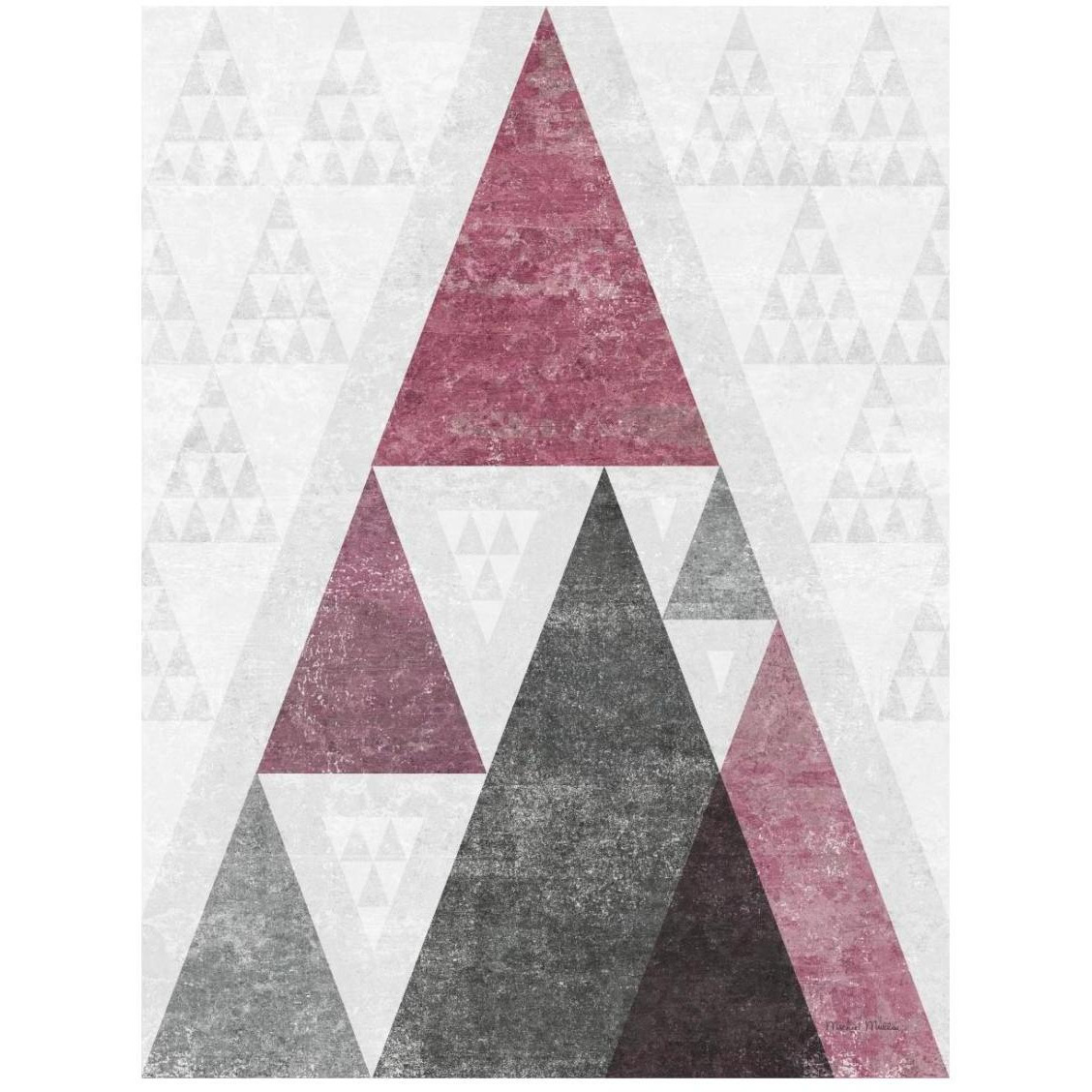 Mod Triangles III Soft Pink -Paper Art-20&quotx26"