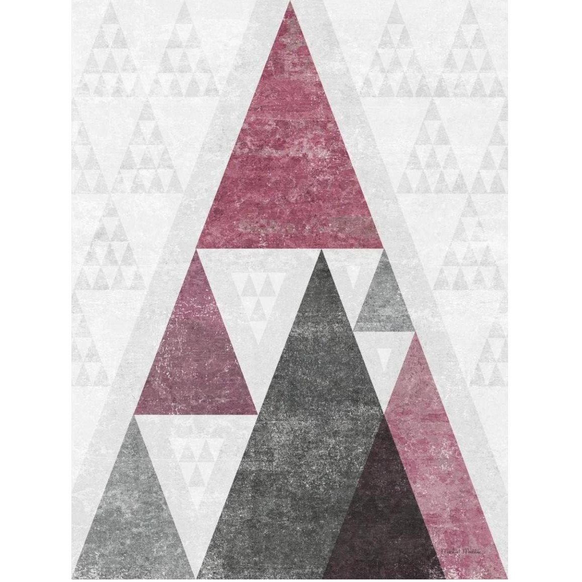 Mod Triangles III Soft Pink -Paper Art-38&quotx50"