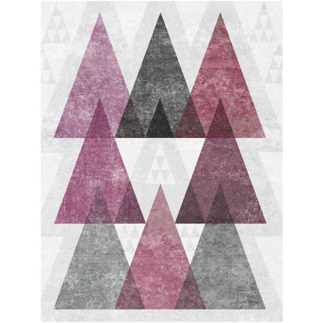 Mod Triangles IV Soft Pink -Paper Art-26&quotx34"