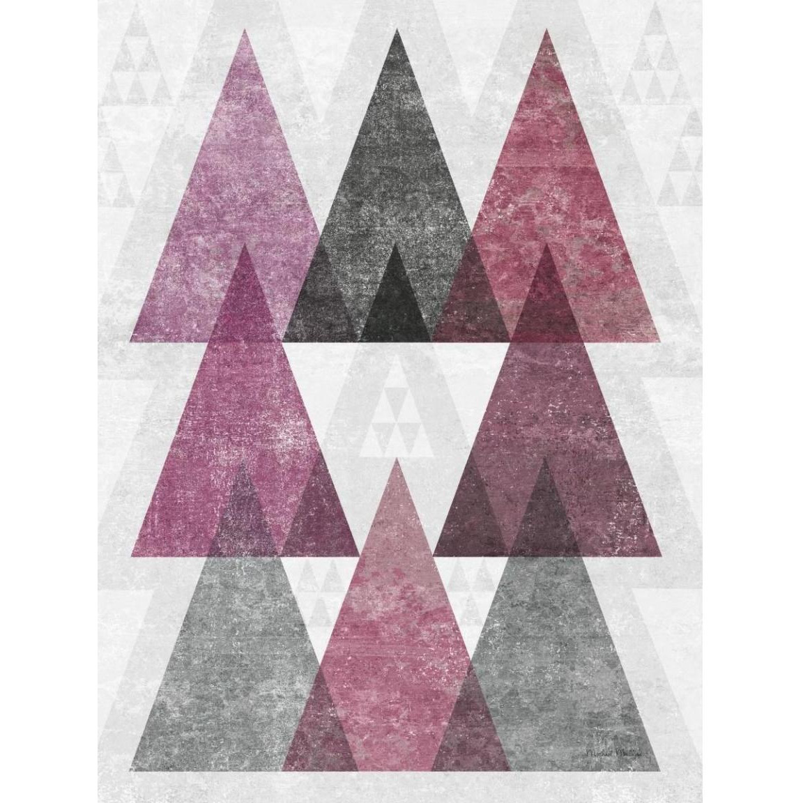 Mod Triangles IV Soft Pink -Paper Art-38&quotx50"