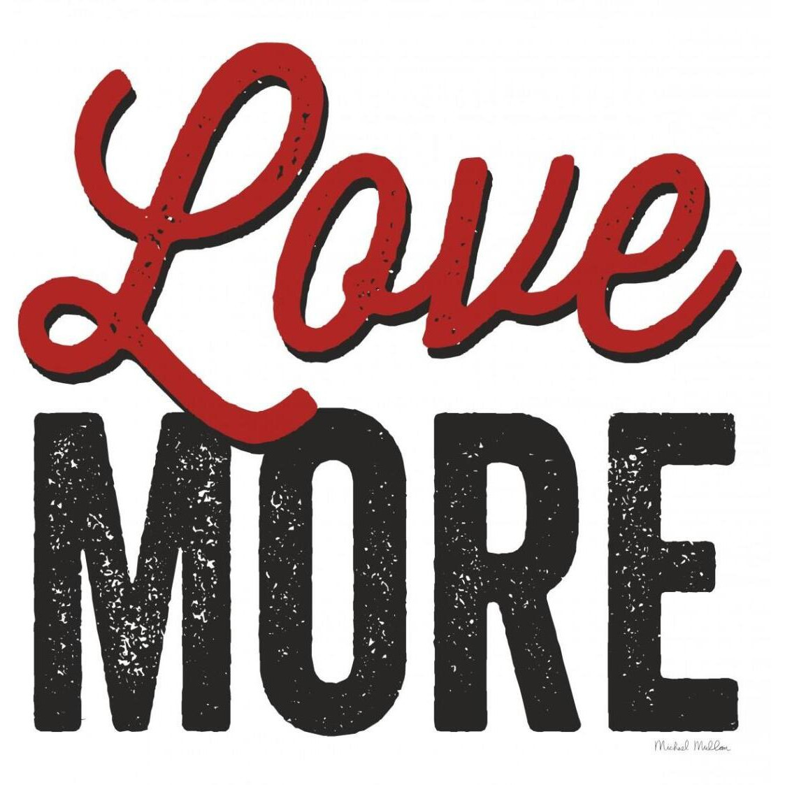Love More on White -Paper Art-42&quotx42"