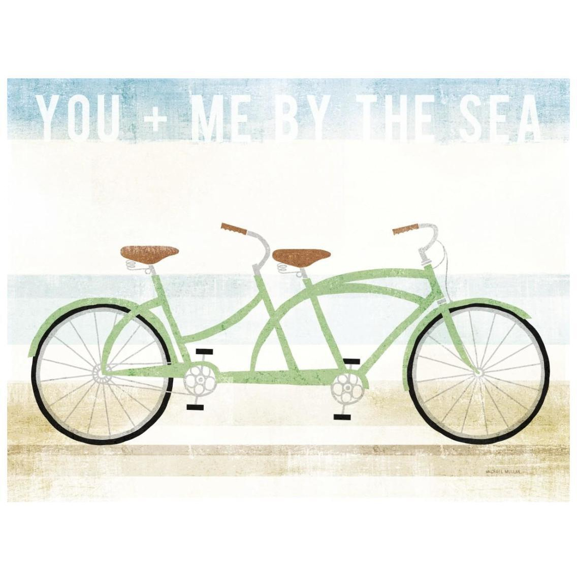 Beach Cruiser Tandem v2 -Paper Art-26&quotx20"