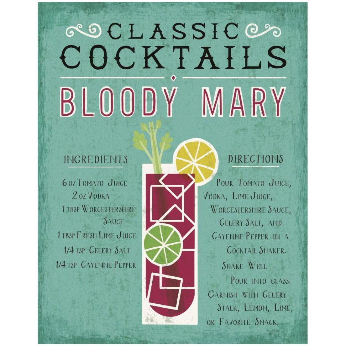 Classic Cocktail Bloody Mary -Paper Art-18&quotx22"