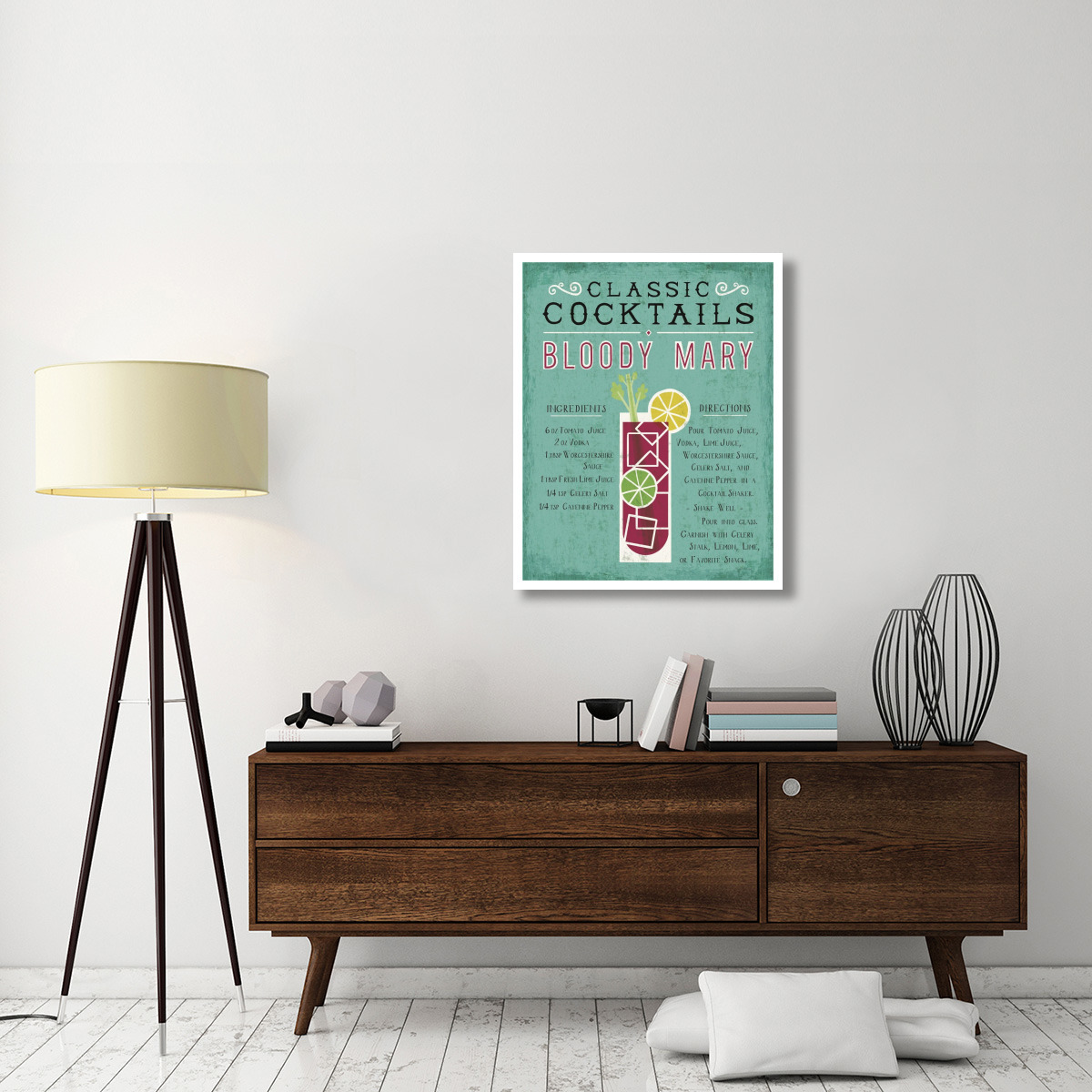 Classic Cocktail Bloody Mary -Paper Art-30&quotx37"