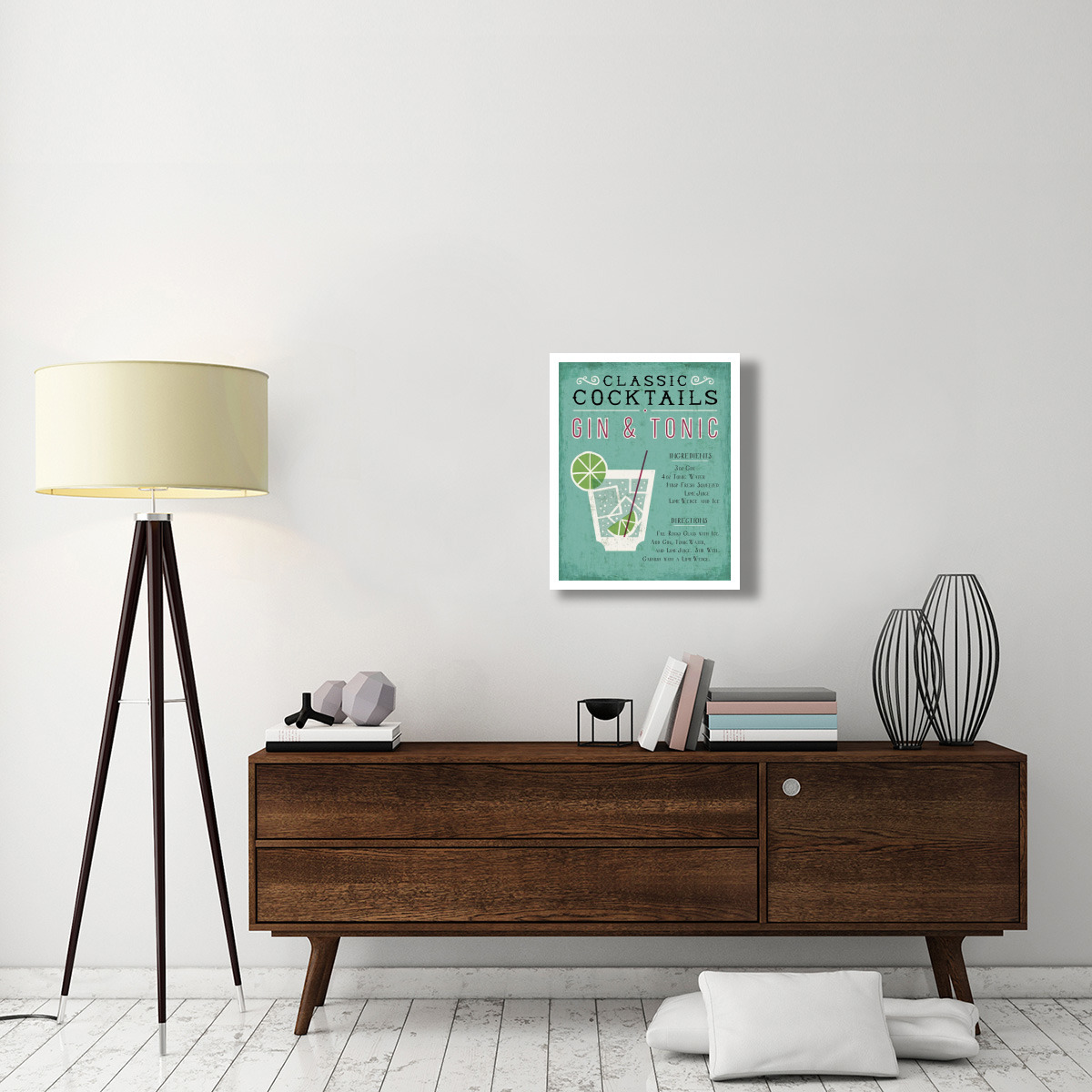 Classic Cocktail Gin and Tonic -Paper Art-22&quotx26"