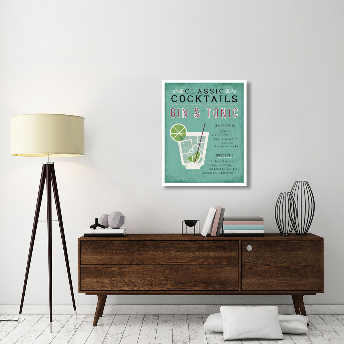 Classic Cocktail Gin and Tonic -Paper Art-30&quotx37"