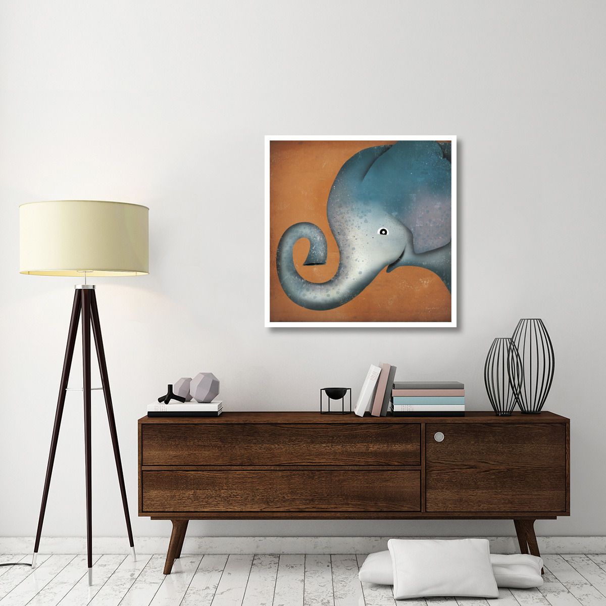 Elephant Wow -Paper Art-38&quotx38"
