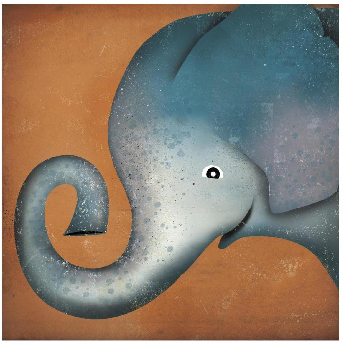 Elephant Wow -Paper Art-42&quotx42"