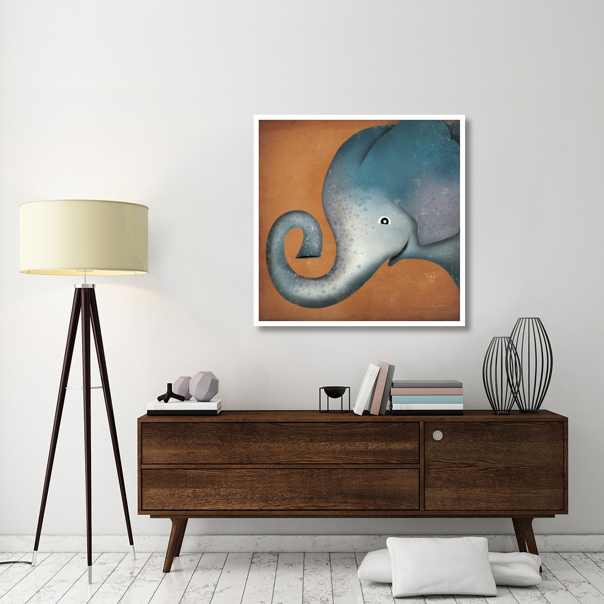 Elephant Wow -Paper Art-42&quotx42"