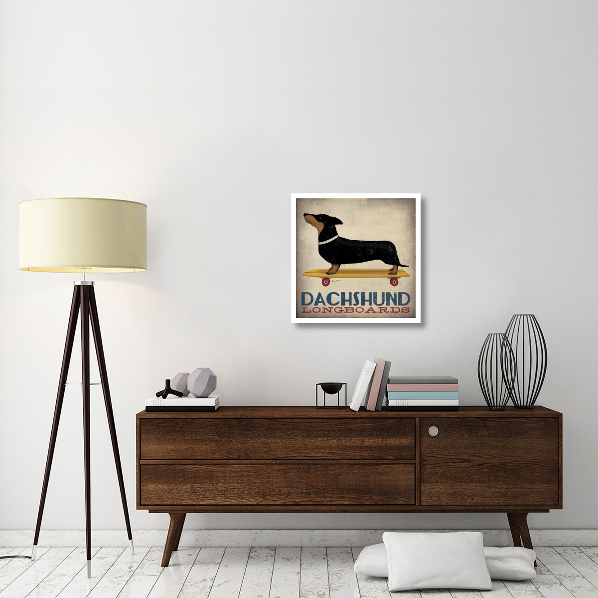 Dachshund Longboards -Paper Art-26&quotx26"