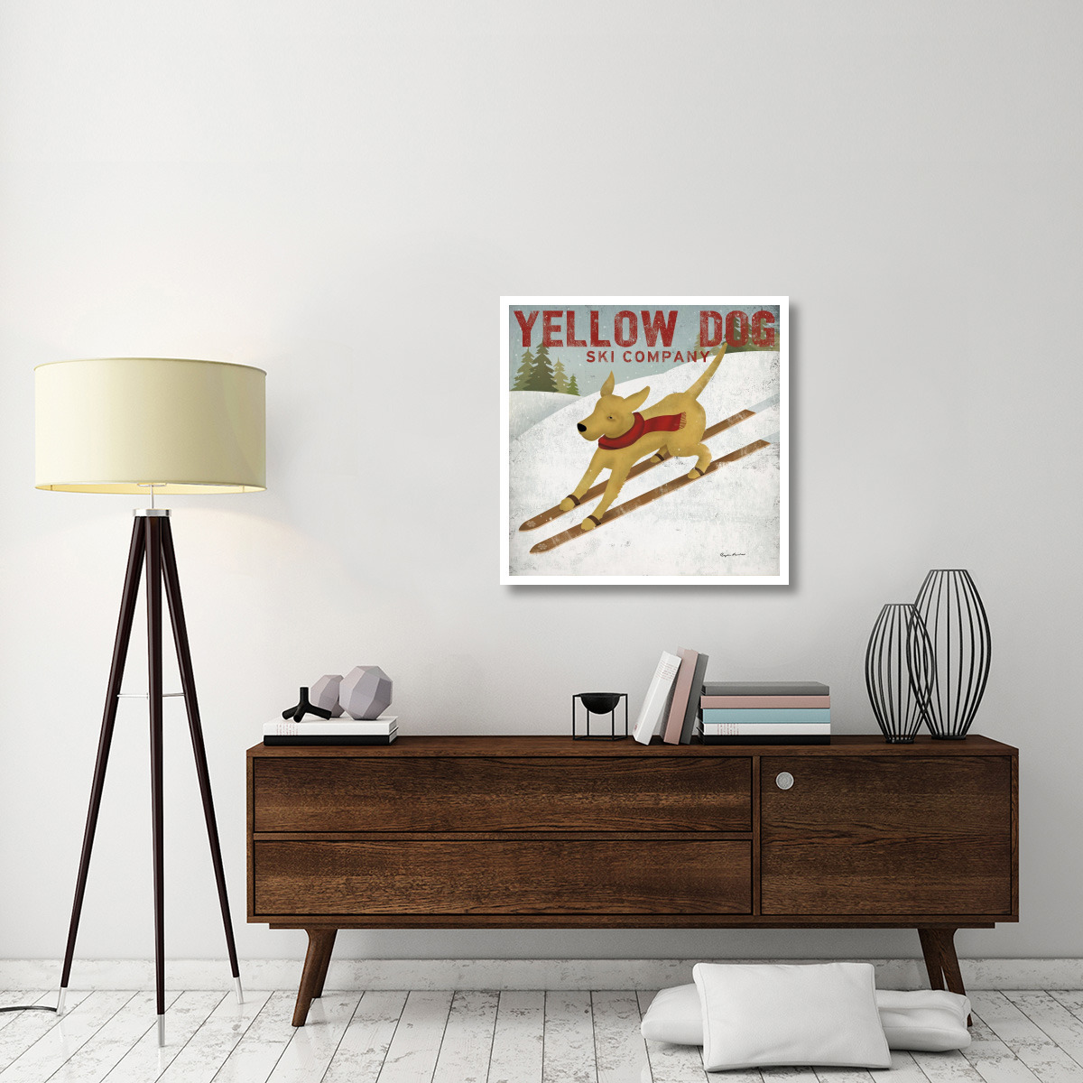 Yellow Dog Ski Co -Paper Art-32&quotx32"