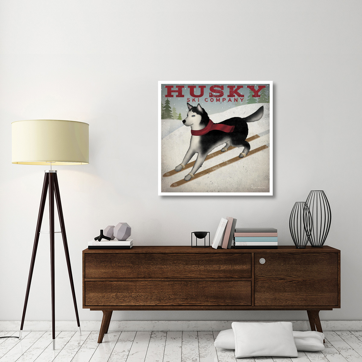 Husky Ski Co -Paper Art-38&quotx38"
