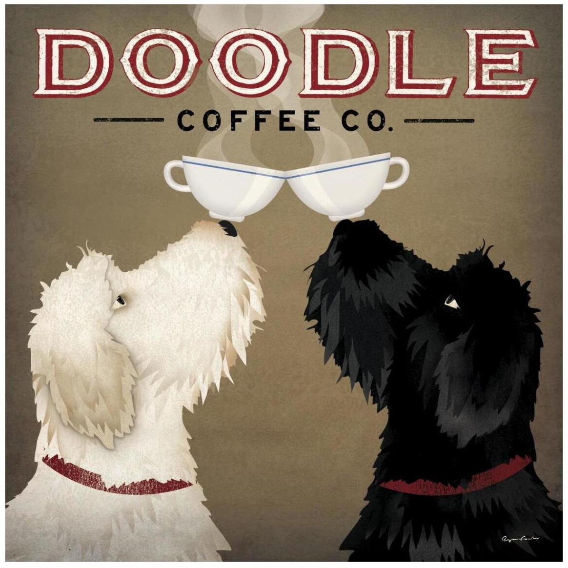 Doodle Coffee Double IV -Paper Art-42&quotx42"