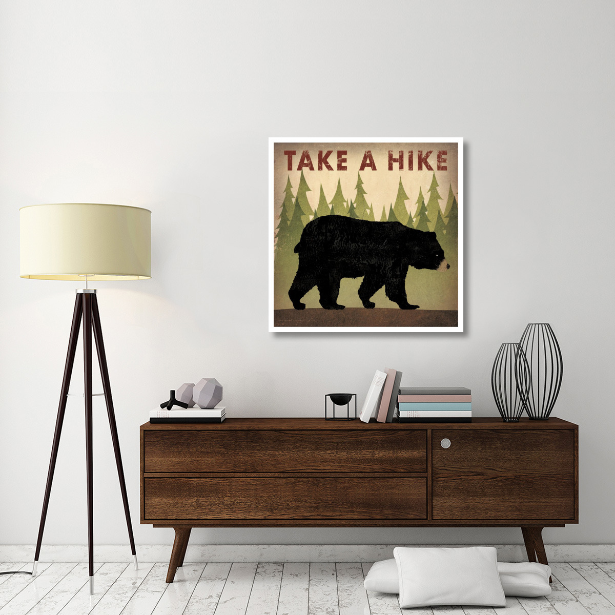 Take a Hike Black Bear -Paper Art-38&quotx38"