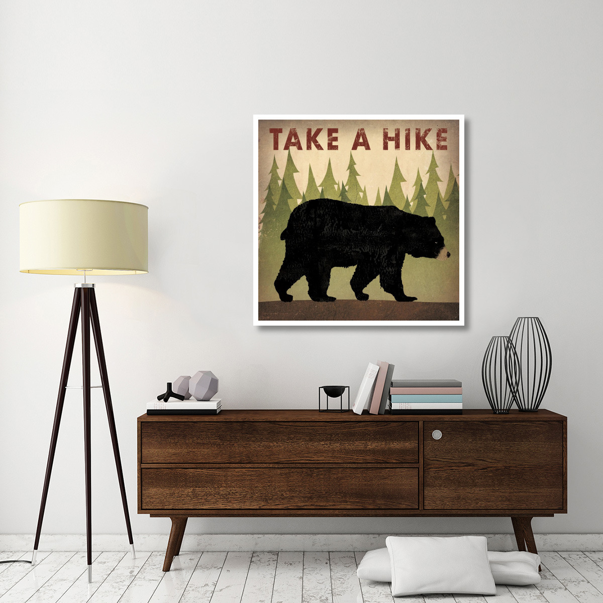 Take a Hike Black Bear -Paper Art-42&quotx42"