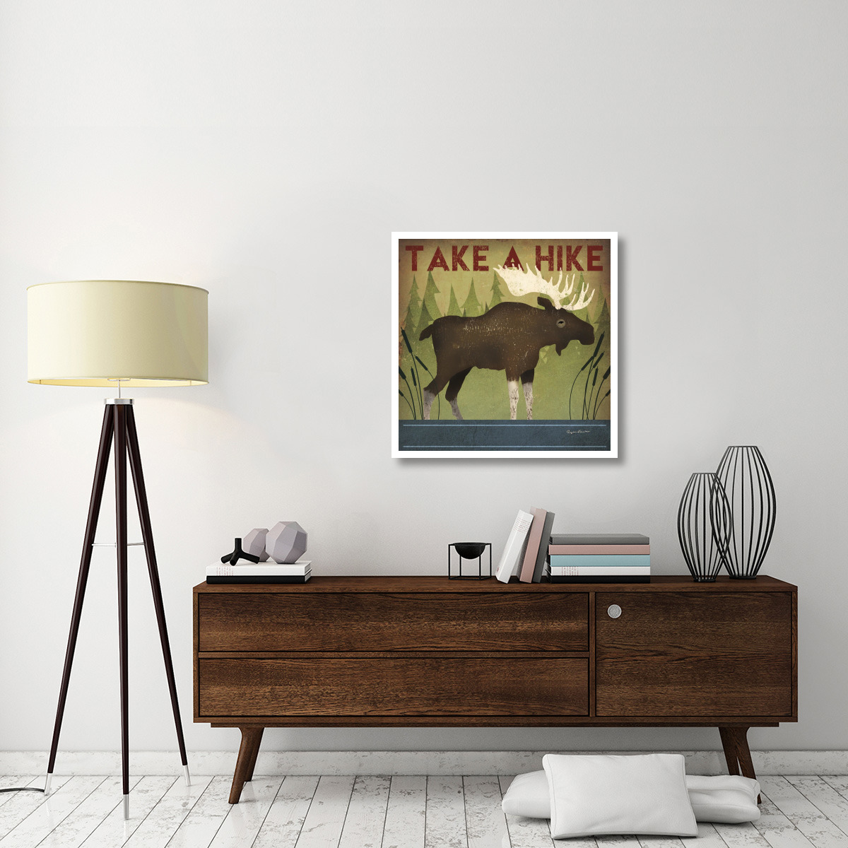 Take a Hike Moose -Paper Art-32&quotx32"