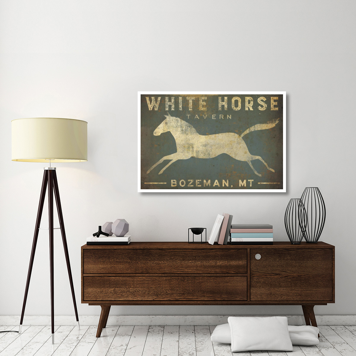 White Horse Running -Paper Art-50&quotx34"