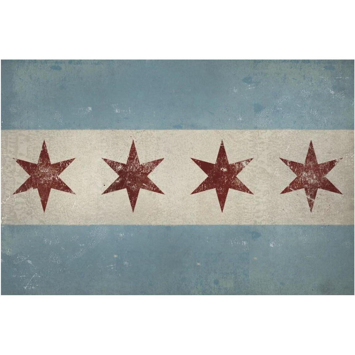 Chicago Flag -Paper Art-50&quotx34"