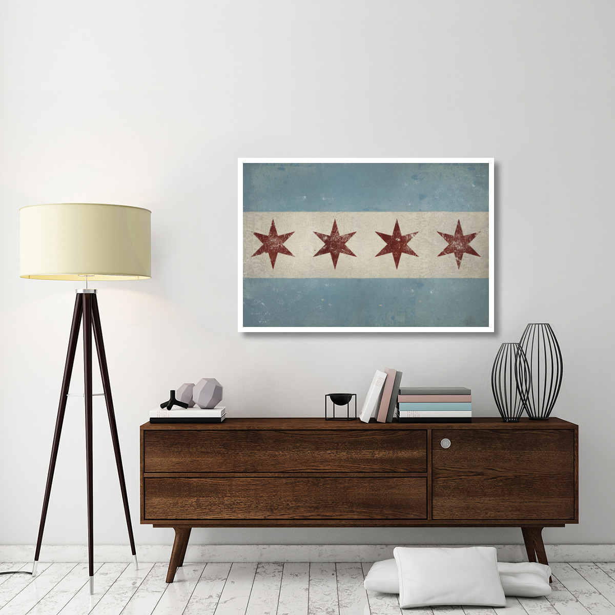 Chicago Flag -Paper Art-50&quotx34"
