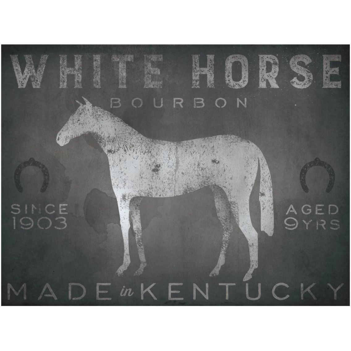 White Horse with Words -Paper Art-34&quotx26"