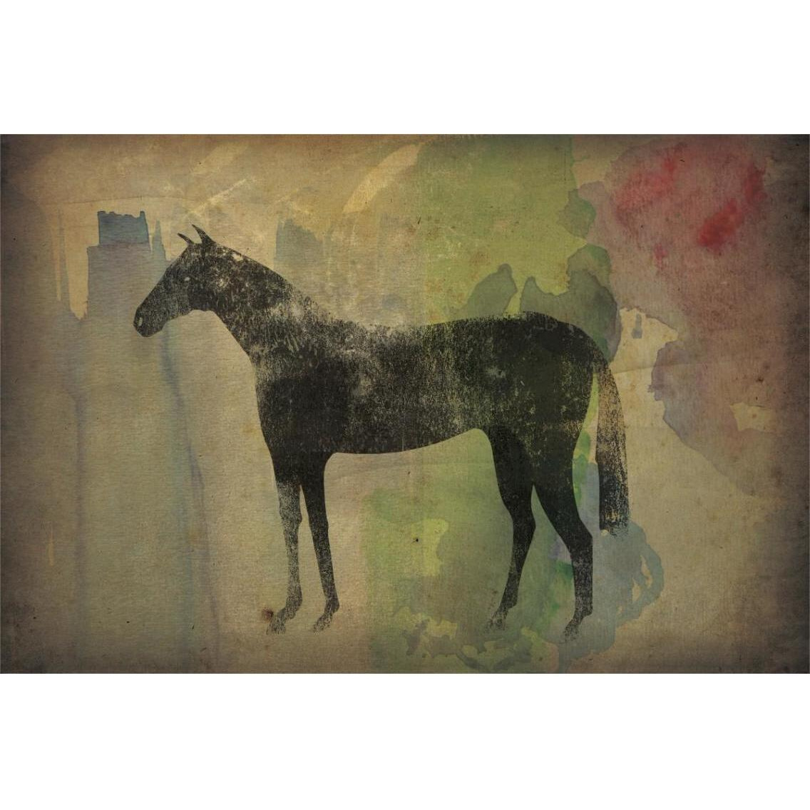 Cheval Noir v2 -Paper Art-38&quotx26"
