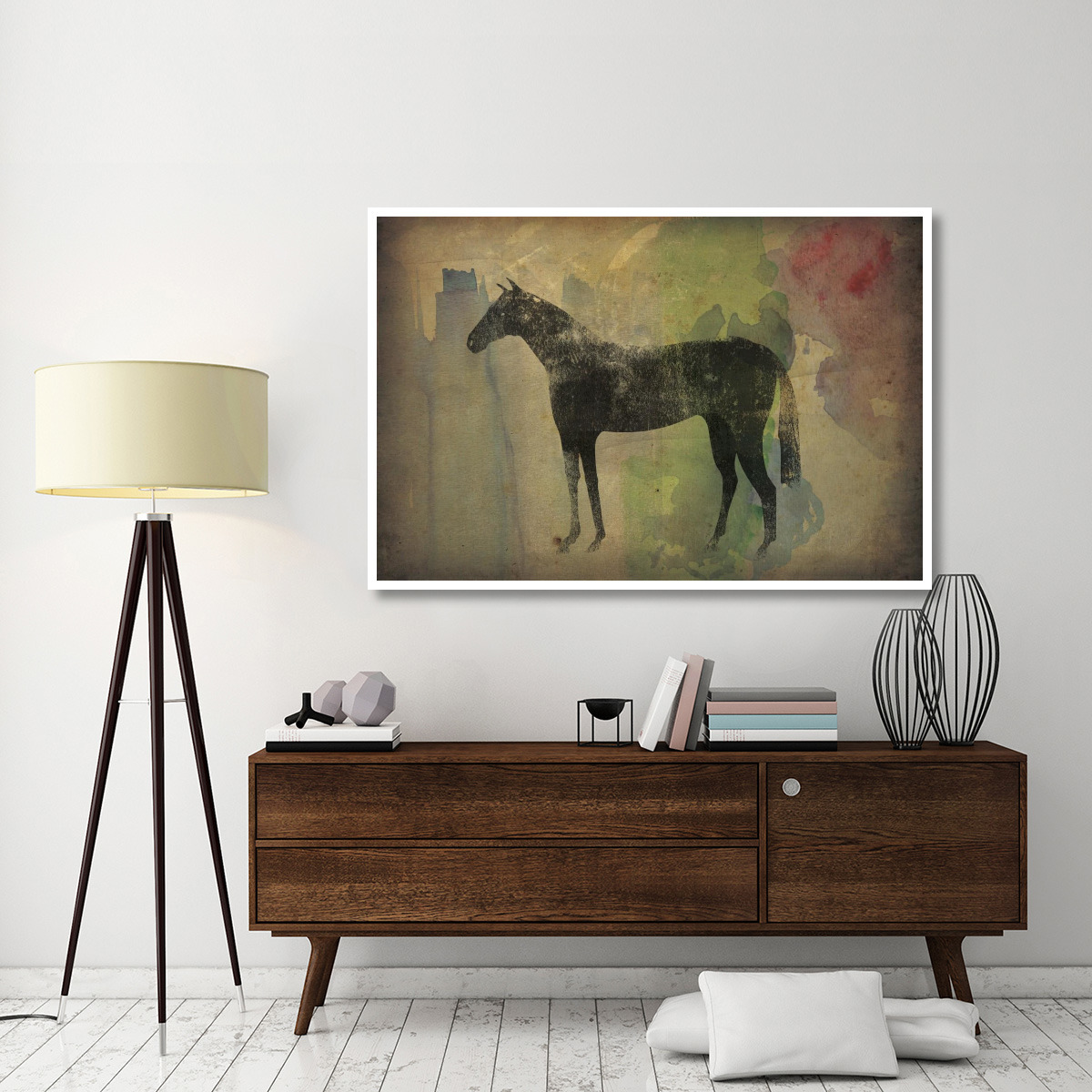 Cheval Noir v2 -Paper Art-62&quotx42"